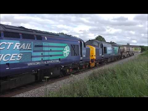 HD DRS 37405 37402 2 TONE passed besford working 6m67 bridgewater-crewe flasks 13/6/13