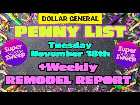 💥DG PENNY LIST 11/18 🧐 REMODEL REPORT 💥 DOLLAR GENERAL 