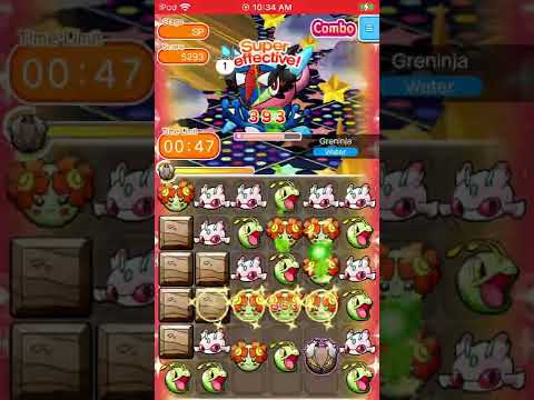 Pokemon Shuffle Mobile - Ash Greninja Pre-Stage 106 ITEMLESS S Rank