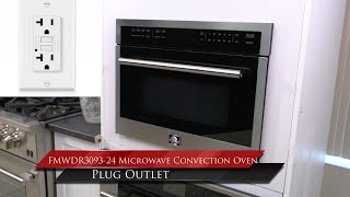 Forno Oliena Espresso Black 24-Inch Built-In Microwave and Convection Oven Combo, 1.6 cu.ft, 1750W Convection, 1000W Microwave, Stainless Steel Interior, Glass Touch Controls, Sensor Cooking Black FMWDR309324BLK Picture