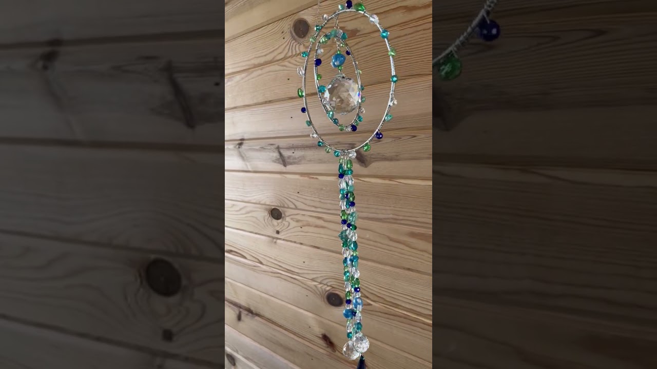 Handcrafted Beaded Fish and Ocean Tones Suncatcher