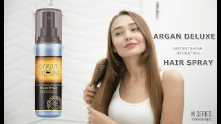 How to use Argan Deluxe Instant Shine Hydrating hair spray,Let