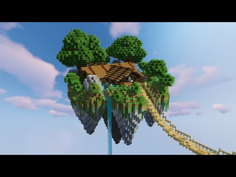 Einfache schwebende Insel auf Hypixel SkyBlock im Zeitraffer