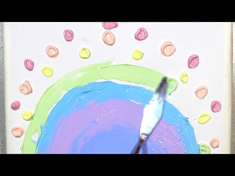 Rainbow, Clouds & Unicorn | Relaxing Acrylic Painting Step by Step #74
