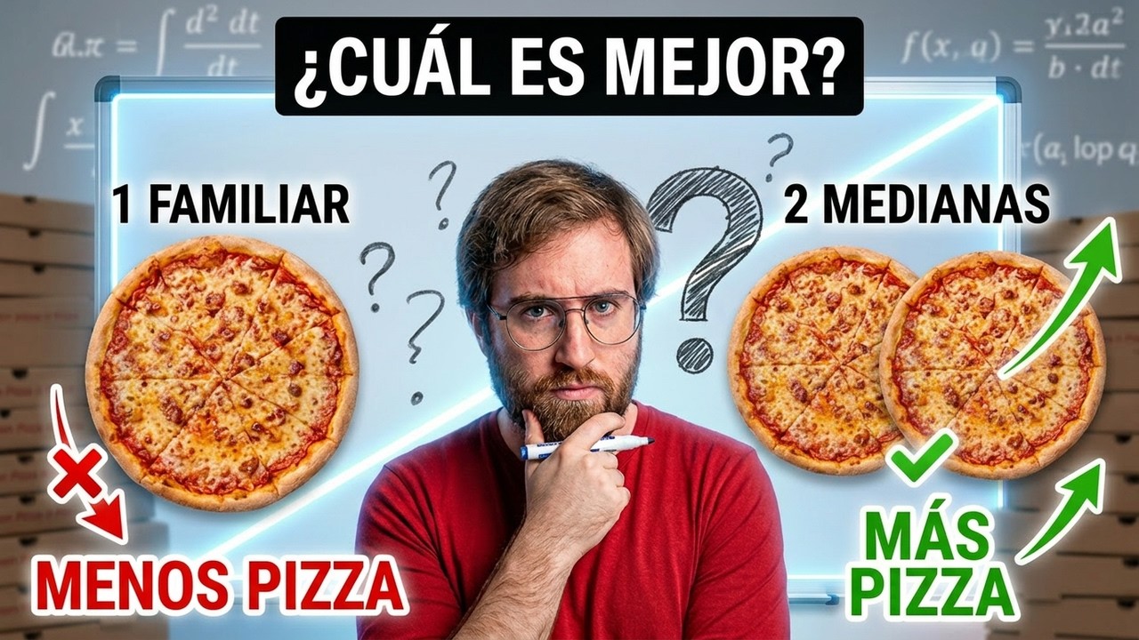 ¿Qué es mejor: Pizza familiar o dos medianas? Los números NO MIENTEN