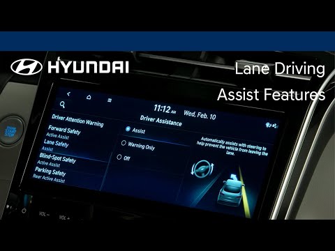 Part of a video titled Lane Driving Assist Features | Hyundai - YouTube