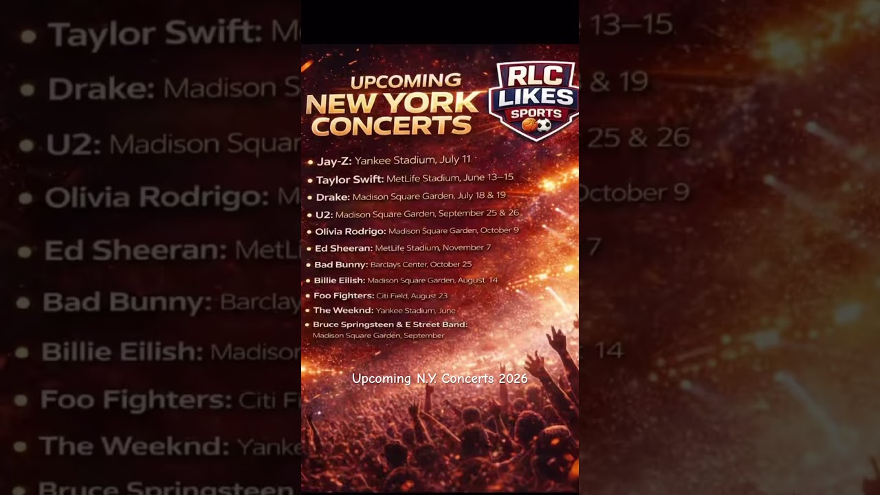 Upcoming |  NY | New York Concerts 2026 #nyc