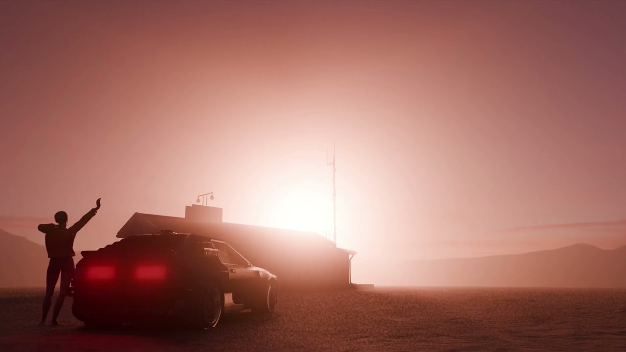 Cinematic Cyberpunk Desert Outpost 3D Model