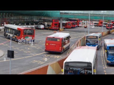 Busses arriving and departing Barnsley interchange