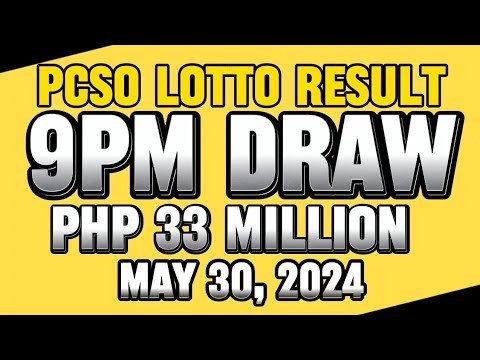 LOTTO 9PM DRAW RESULT TODAY MAY 30, 2024 #lottoresulttoday #pcsolottoresults #stl