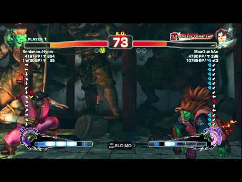 Benkman-Hyper [Blanka] vs. MaaO-mAAo [T. Hawk] | SSF4 Arcade Edition