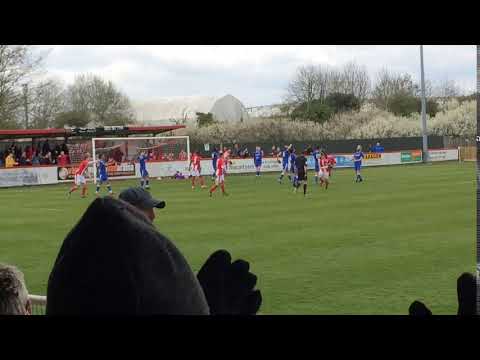 Shane Byrne gives Brackley Town the lead against Guiseley