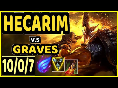 ELLIM (HECARIM) vs GRAVES - 10/0/7 KDA JUNGLE GAMEPLAY - KR Ranked GRANDMASTER