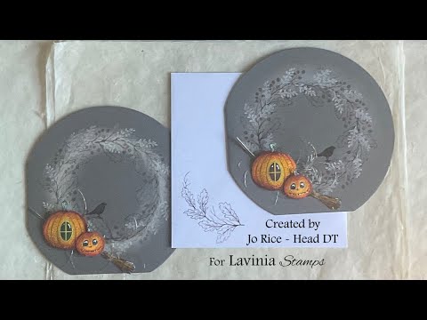 Our Pumpkin Pad on an Oak Leaf Wreath by Jo Rice #laviniastamps #cardmaking