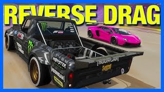 Forza Horizon 4 Online : BACKWARDS DRAG RACING!!