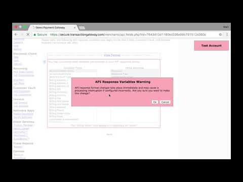 API Configuration Settings
