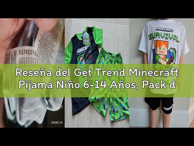 Vídeo relacionado con Get Trend Minecraft Pijama Niño Manga Larga, Conjunto Pijama para Niños y Adolescentes, Creeper Lounge Set, Ropa de Dormir, Regalo Gamer (11-12 Años, Azul/Blanco Fortnite)