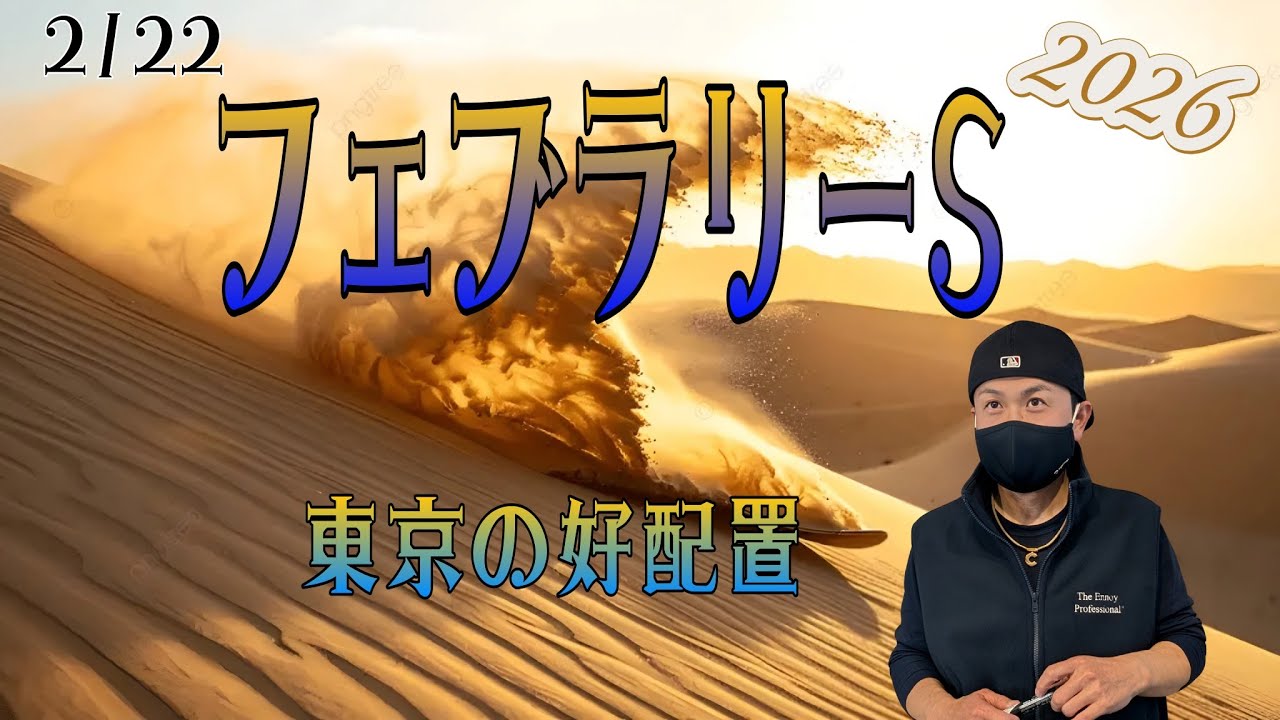 【フェブラリーS 2026】2月22日（日）フェブラリーSの暫定予想です。その他、東京競馬の出馬表からの騎手と厩舎等の好配置の発表です。