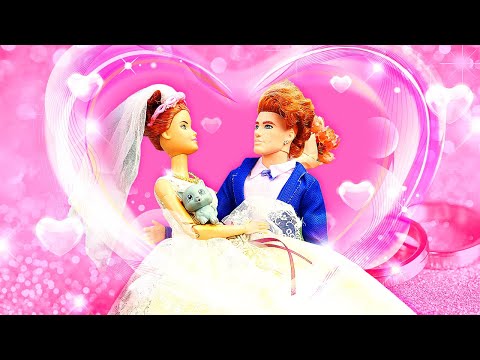 Barbie wedding day morning routine & Barbie wedding dress for dolls. Barbie video for kids.