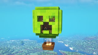 Minecraft Hot Air Balloon Base Tutorial - How to Build a Creeper Balloon Base in Minecraft 1.20+
