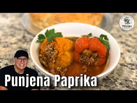 Klasične punjene paprike sa mlevenim mesom, pirinčem i paradajz sosom Recept
