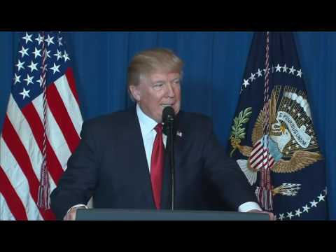 President Donald Trump makes statement on missile strike on Syria