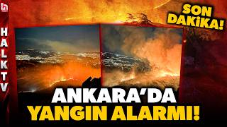 SON DAKİKA! Ankara’da alevler her yeri sardı! Ağaçlık alan bir anda al