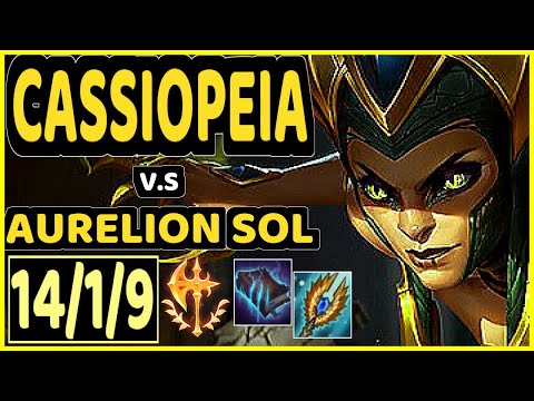 EVROT (CASSIOPEIA) vs AURELION SOL - 14/1/9 KDA MID CHALLENGER GAMEPLAY - BR
