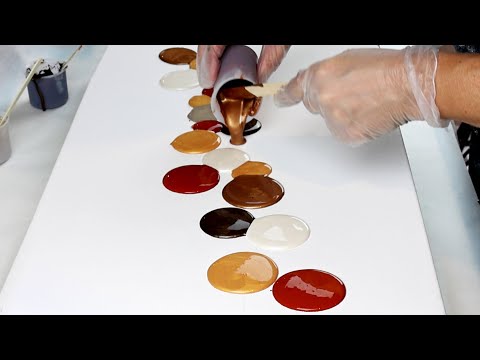 EARTHY River Swipe - Acrylic Pour Lacing