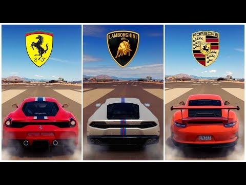 BATTLE ! | Ferrari 458 Speciale vs Lamborghini Huracan vs Porsche 911 GT3 RS | Forza Horizon 3