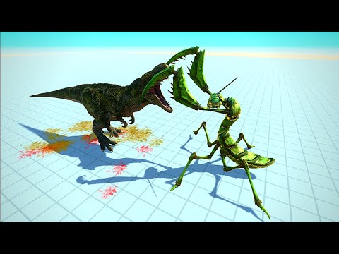T-REX vs GIANT PRAYING MANTIS - Animal Revolt Battle Simulator
