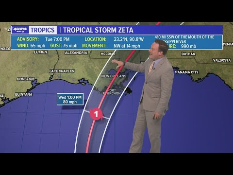 Tuesday 7 PM Tropical Update: Zeta remains a Tropical Storm