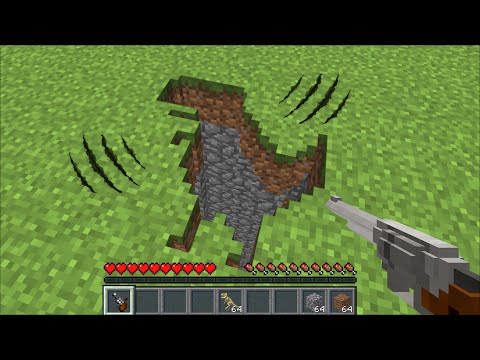 Minecraft DANGEROUS DINOSAUR STEPS LEADING TO AN UNDERGROUND HOUSE MOD / SCARY MOBS ! Minecraft Mods
