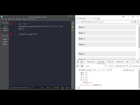 Selecting DOM elements using CSS Selectors in JavaScript