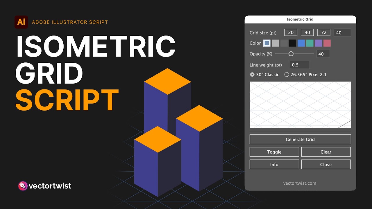 Isometric Grid in Illustrator — One Script, Zero Setup