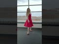 Beautiful Girl Alina In Red Dress With Final In Harmony Dance