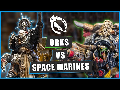 ORKS vs SPACE MARINES - Warhammer 40k Battle Report BATREP - Who Will Claim the Prize?