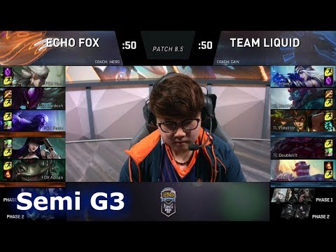 Echo Fox vs Team Liquid | Game 3 Semi Finals S8 NA LCS Spring 2018 | FOX vs TL G3