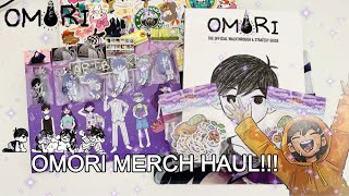OMORI MERCH HAUL AND UNBOXING!!! (omori walkthrough, art book + more!!)