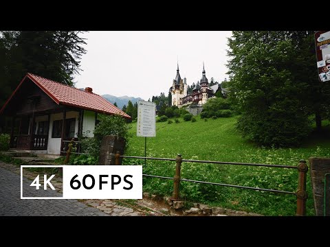 Relaxing walk towards Peleș Castle in Sinaia, Romania
