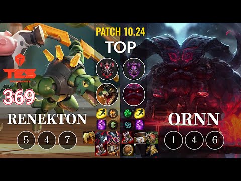 TES 369 Renekton vs Ornn Top - KR Patch 10.24