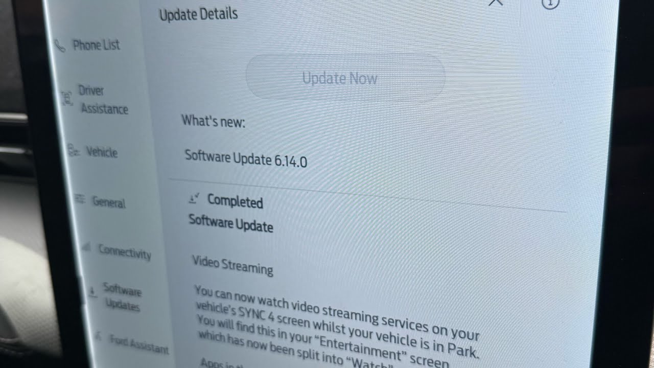 Ford Mustang Mach e YouTube software update 6.14.0 sync 4 