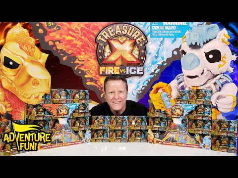 18 Treasure X Fire vs Ice “Hunters” Jurassic Dinos With Goldcrown & Exis AdventureFun Toy review!