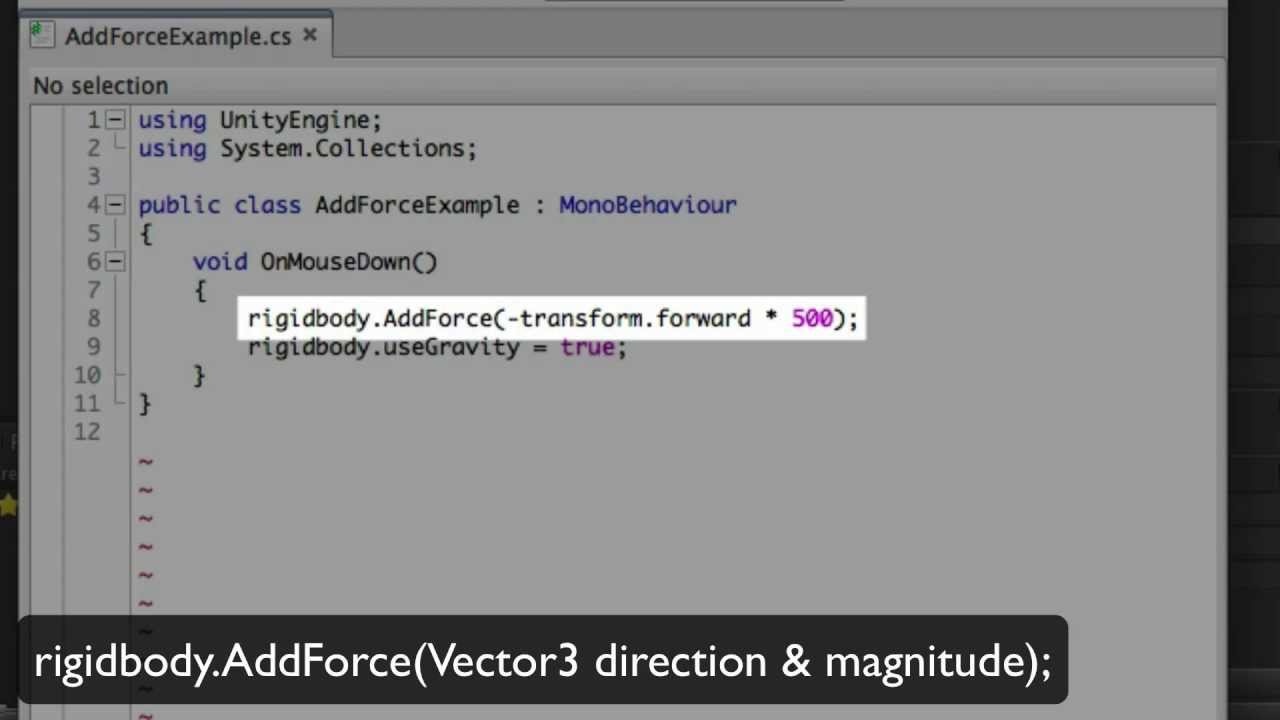 AddForce - Unity Official Tutorials