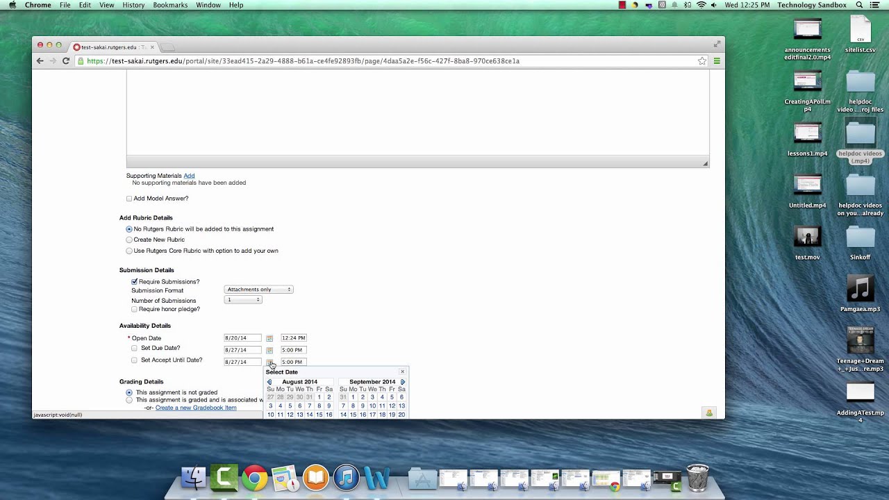 Sakai Tutorial: Add and Delete Assignments (Assignments 2)