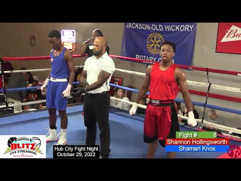 Fight 8 - Shannon Hollingsworth vs Shamari Knox at Hub City Fight Night 2022 Amateur Boxing.