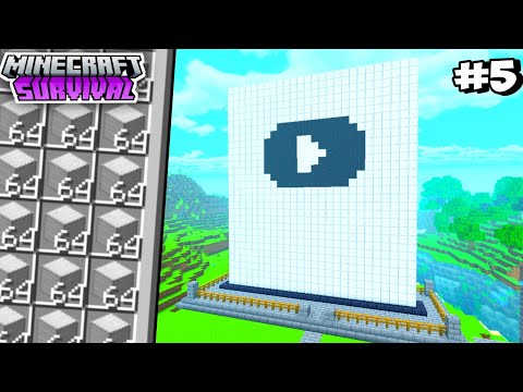 Unbelievable! Building a silver play button in survival mode! #5