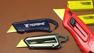 Various Utility Knives: Norske, Milwaukee Slide, and Nova 6 in 1
