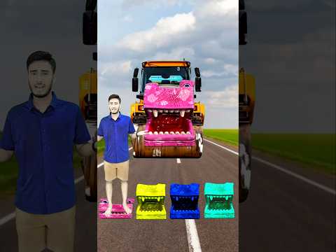 I Jump on pacman to Roller, Tractor, Jcb & Snake - Funny vfx magic