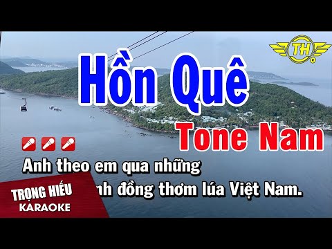 karaoke Hồn Quê Tone Nam Nhạc Sống | Trọng Hiếu